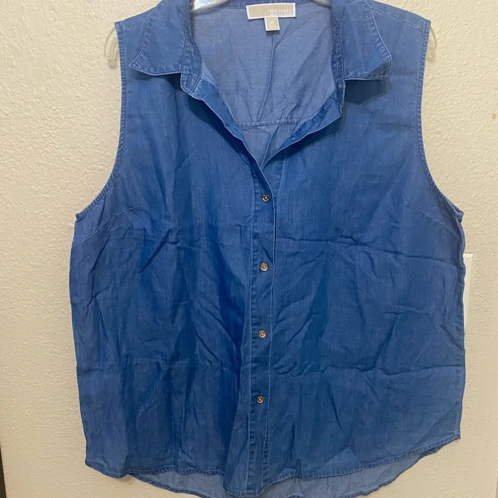 Michael Kors Blue Button Down Shirt - Picture 1 of 3